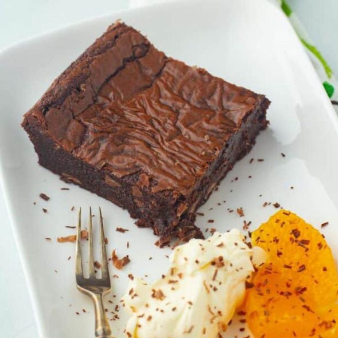 Chocolate Brownie with Boozie Oranges