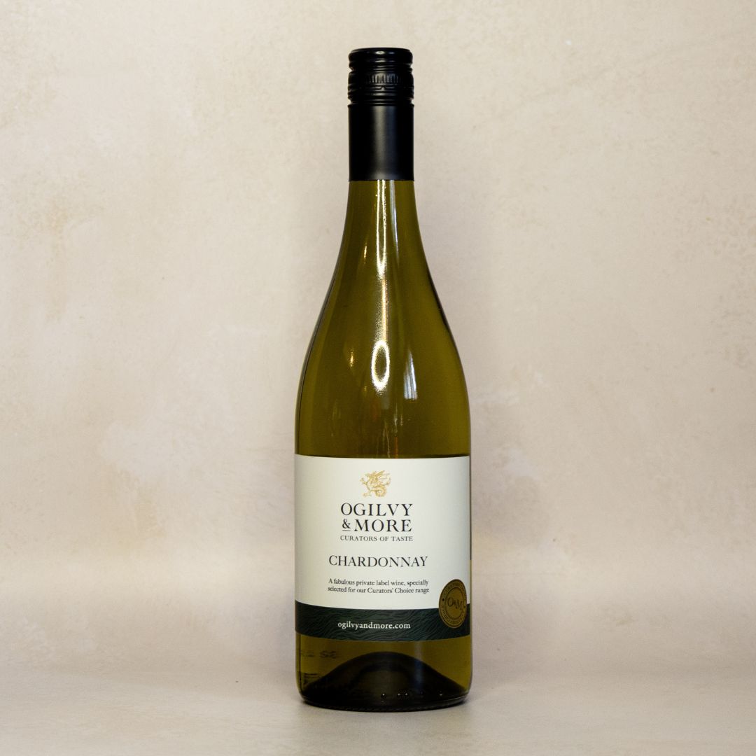 Bottle of Ogilvy & More Chardonnay wine