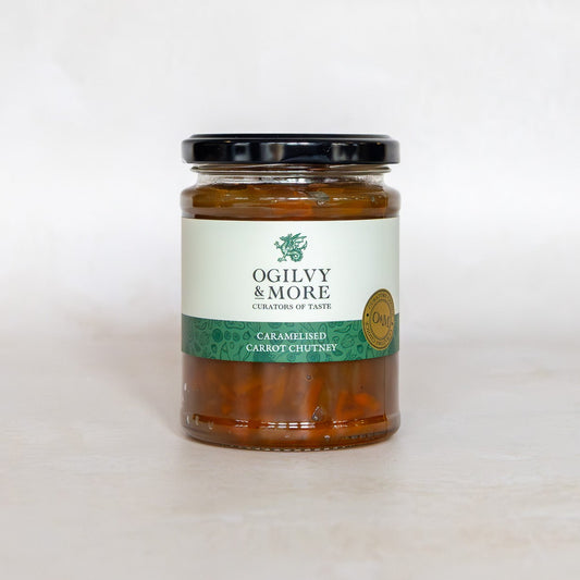 Jar of Ogilvy & More Caramelised Carrot Chutney on a white background
