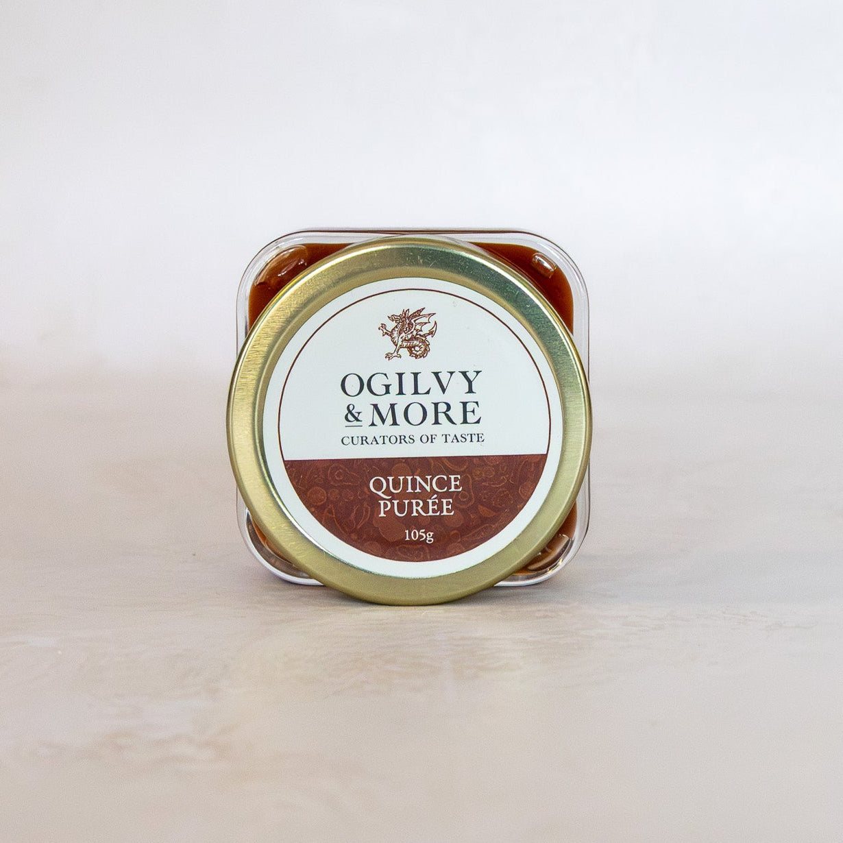 Jar of Ogilvy & More Quince Puree on a light background