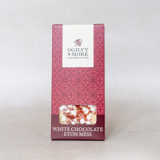 Box of Ogilvy & More White Chocolate Eton Mess on a white background