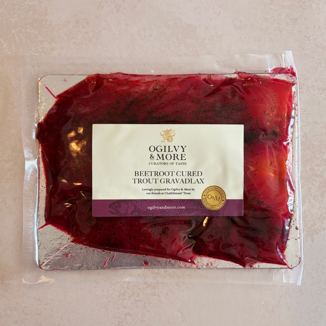 Beetroot Cured Trout Gravadlax Side or 200g Pack