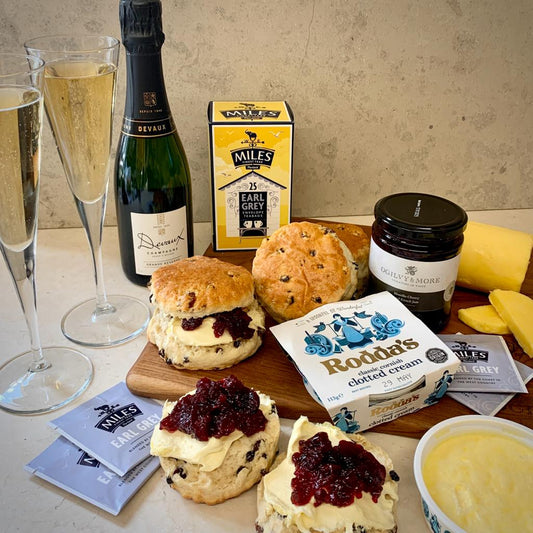 West Country Cream Tea - Huge Fruit Scones with Champagne
