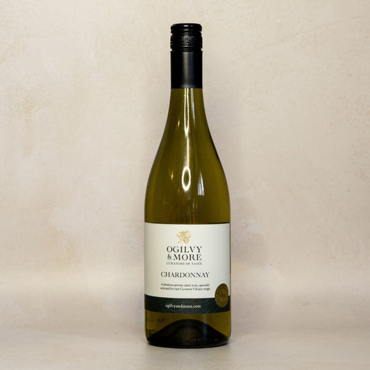 Bottle of Ogilvy & More Chardonnay wine 