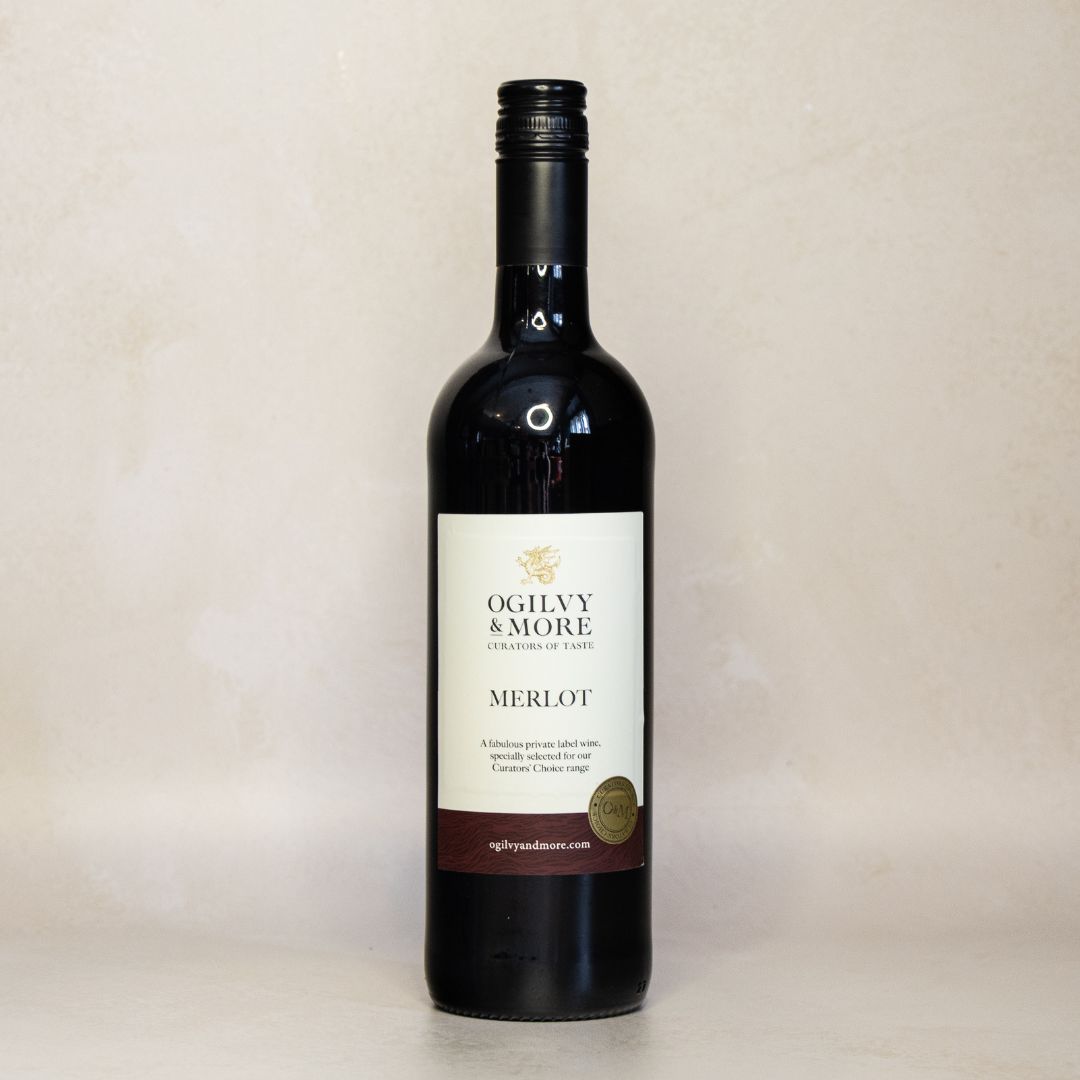 Bottle of Ogilvy & More Merlot wine