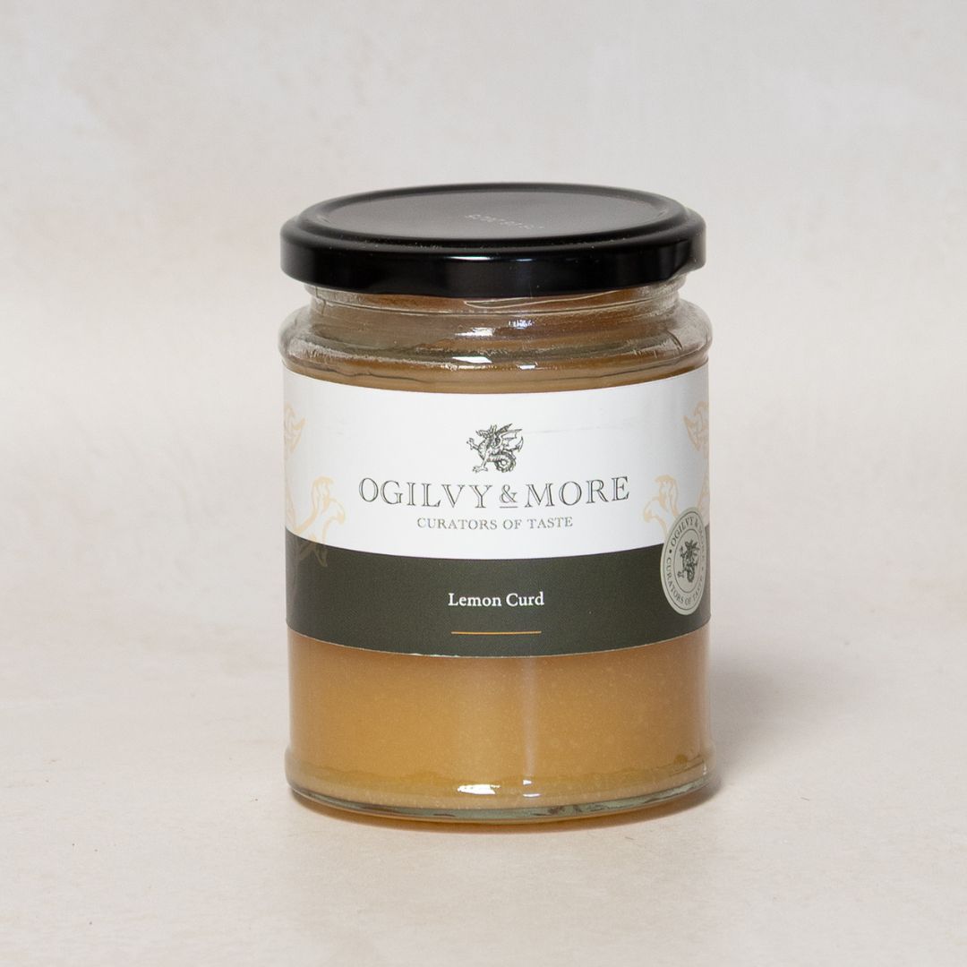 Jar of Ogilvy & More Lemon Curd on a white background