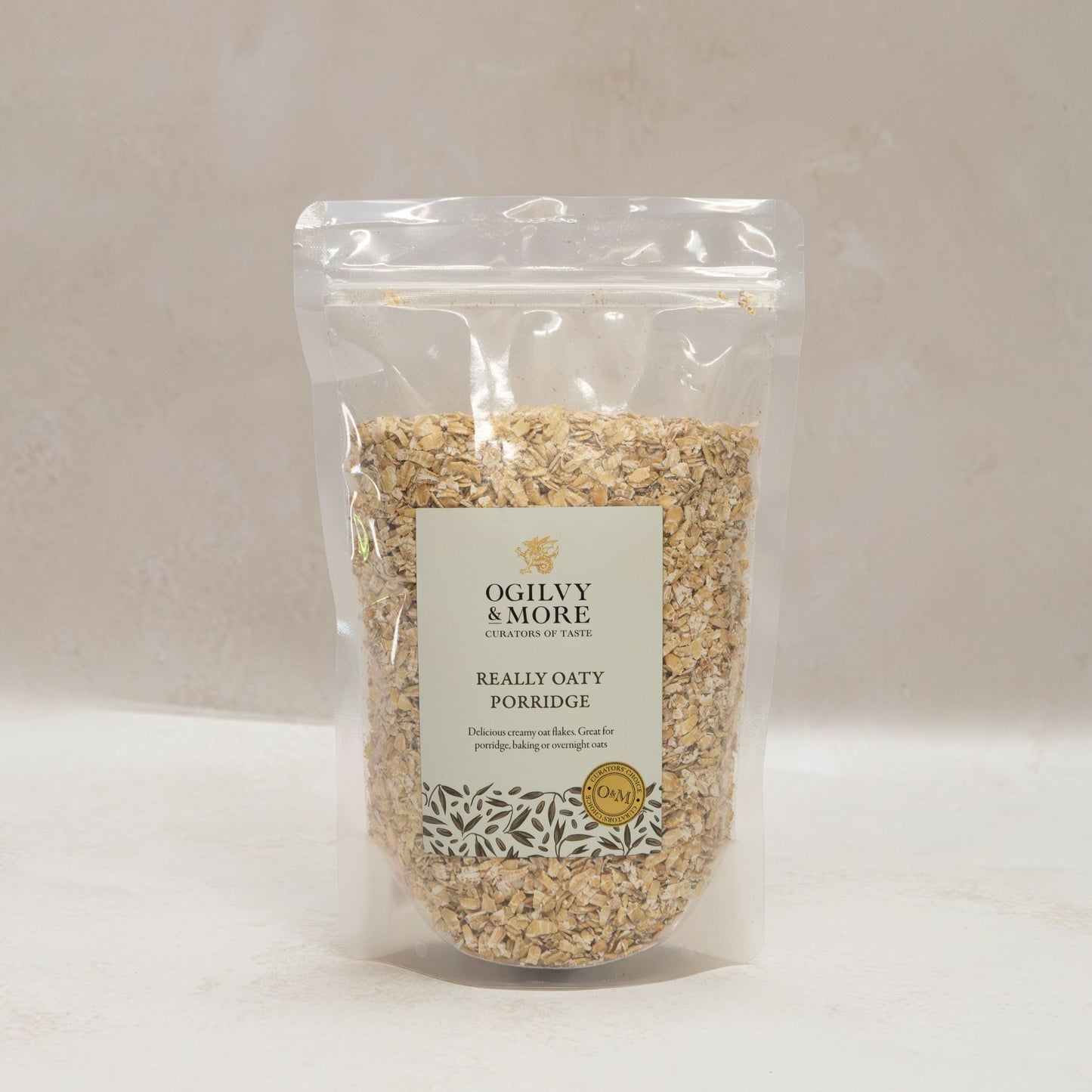 Packaged Really Oaty Porridge with Ogilvy & More branding on a white background