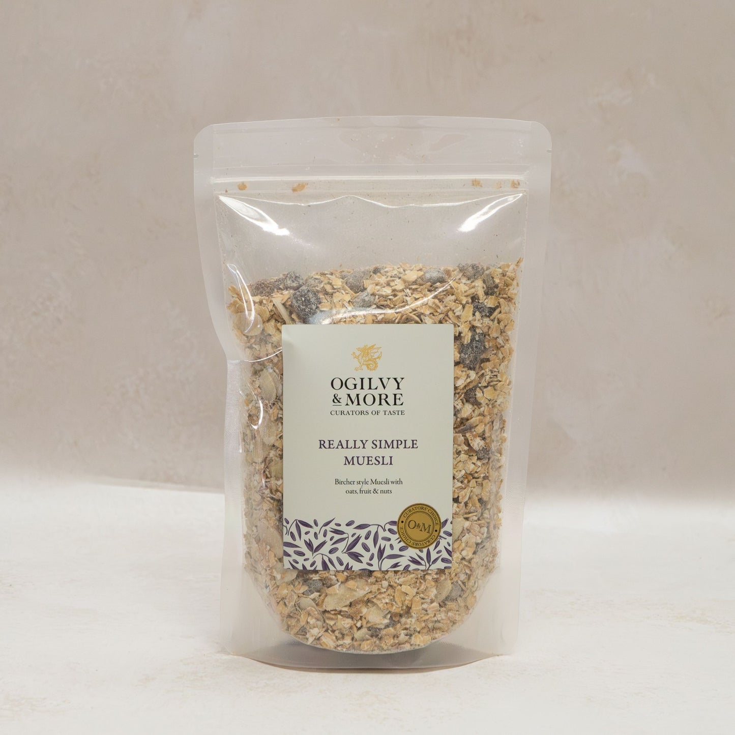 Bag of Ogilvy & More Really Simple Muesli on a light background