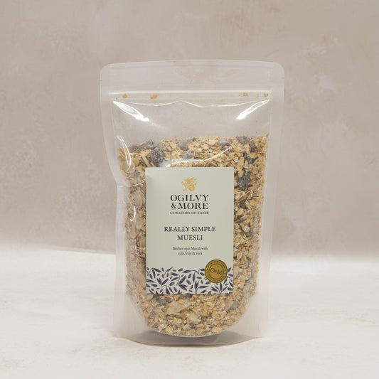 Bag of Ogilvy & More Really Simple Muesli on a light background