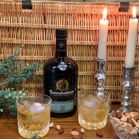 Bunnahabhain Islay Single Malt Scotch Whisky with O&M Truffle Salted Mixed Nuts